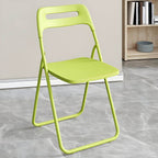 Modern collapsible open back side chair made of plastic and acrylic, ideal for kitchen and dining areas