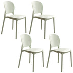 Stackable Scandinavian side chair with open back made of plastic and acrylic for dining
