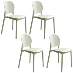 Stackable Scandinavian Side Chair with Open Back and Plastic & Acrylic Material Dining Chairs