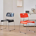 Stackable plastic and acrylic side chair for modern garden and dining use