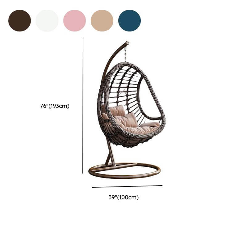 Tropical alloy framed porch swing egg chair with stand and chain included