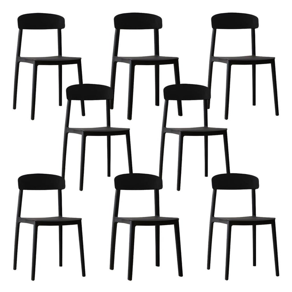 Scandinavian style low back kitchen and dining chair made of plastic and acrylic