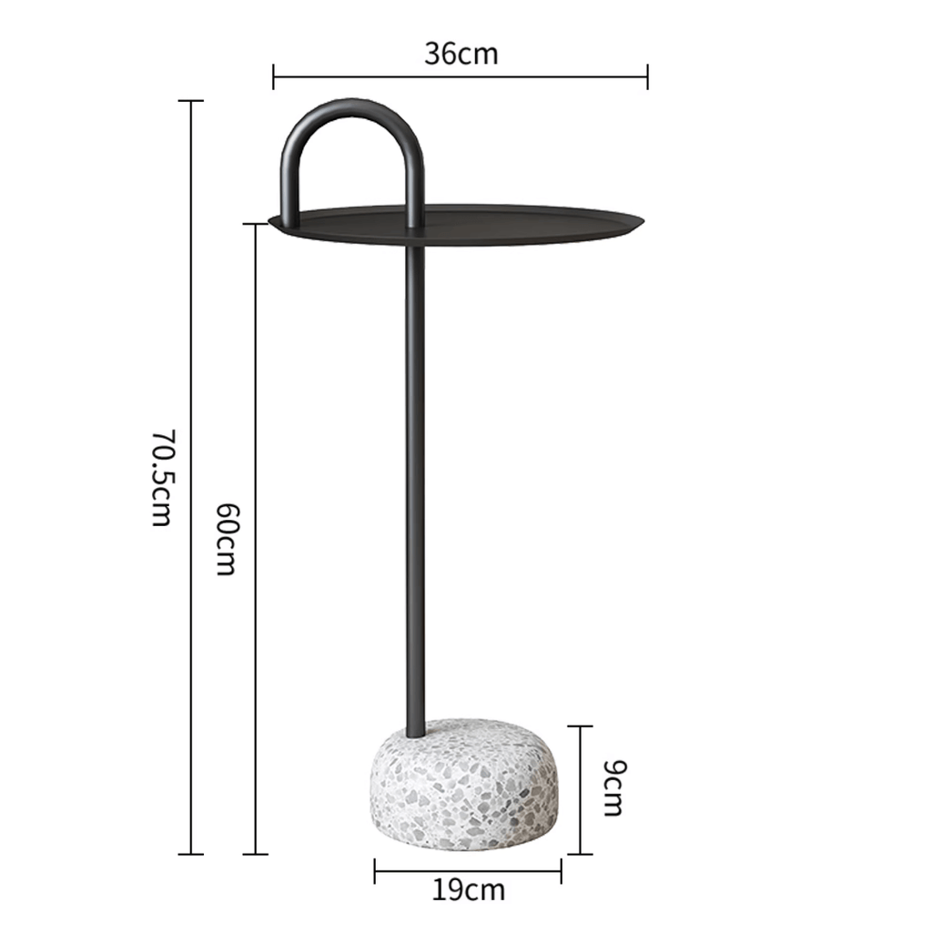 Terrazzo side table with easy-move design and eco-friendly coating for modern living