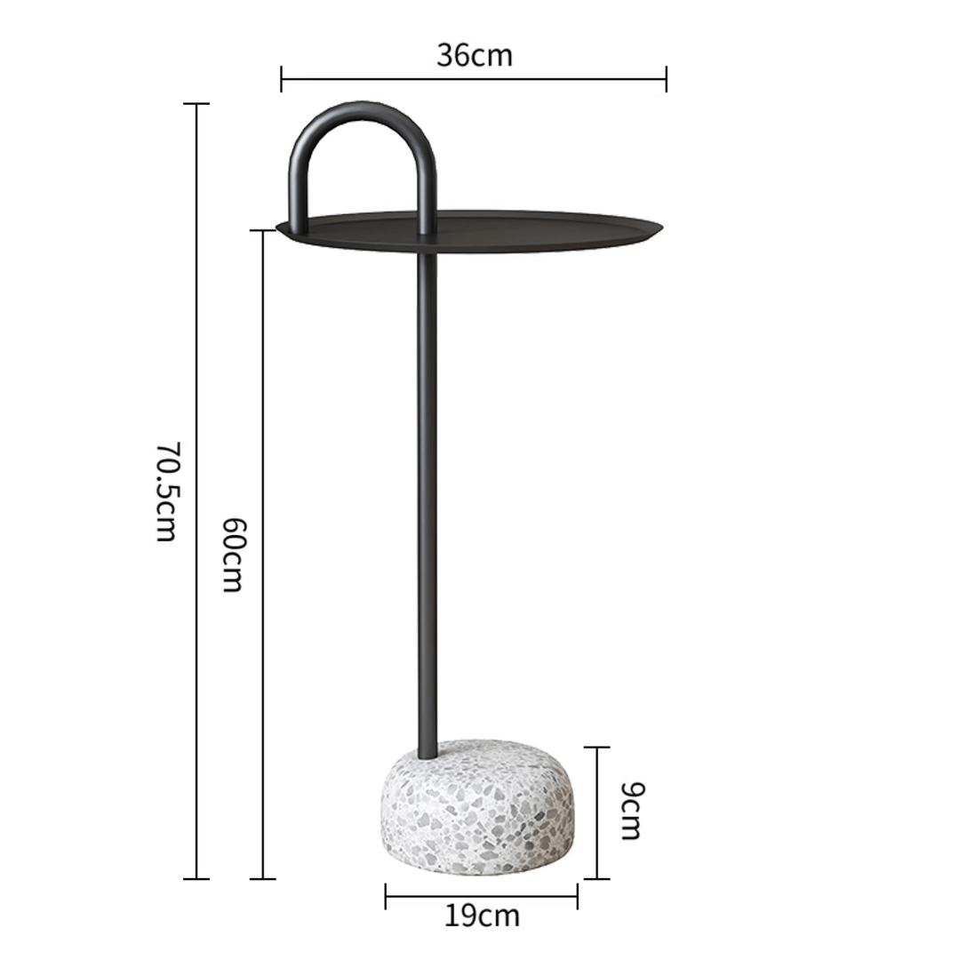 Terrazzo side table with easy-move design and eco-friendly coating for modern living