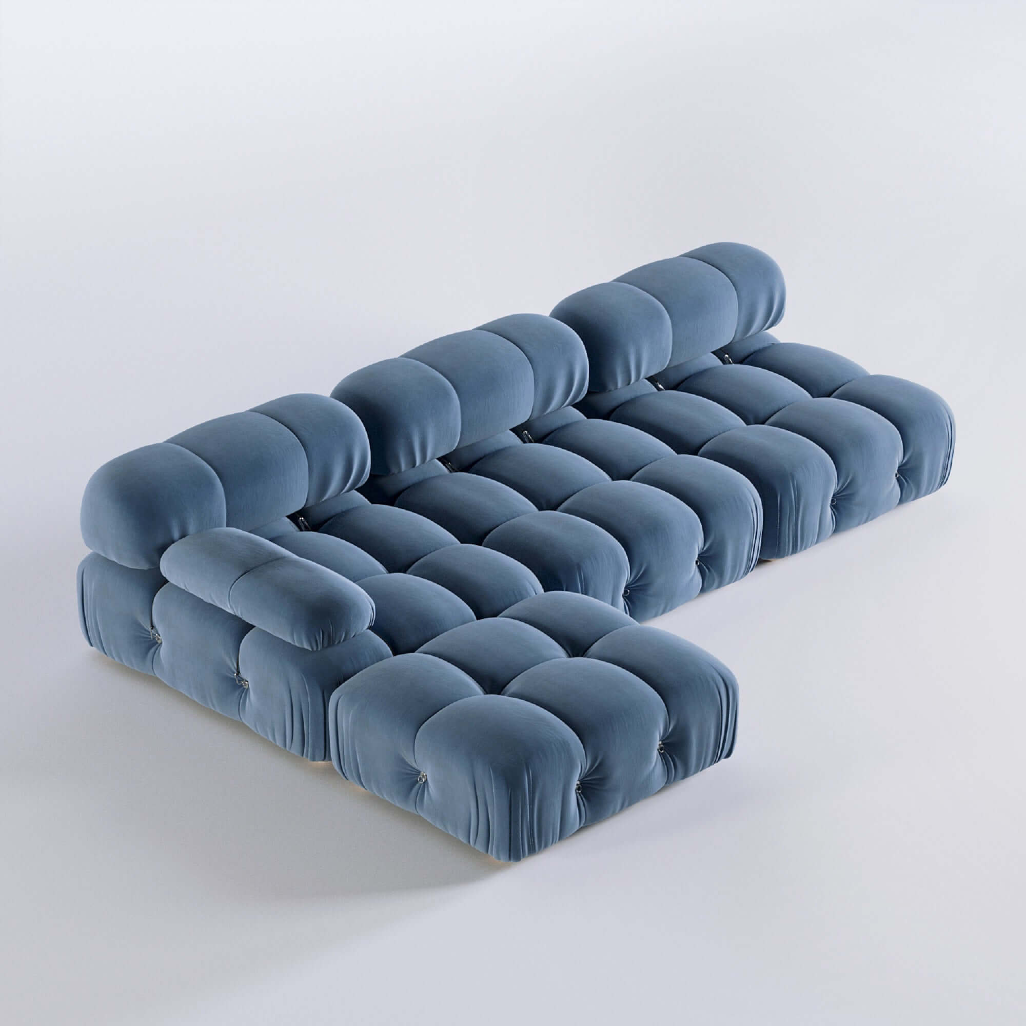 Velvet 3-seater sofa with left or right hand facing chaise, perfect for stylish living rooms