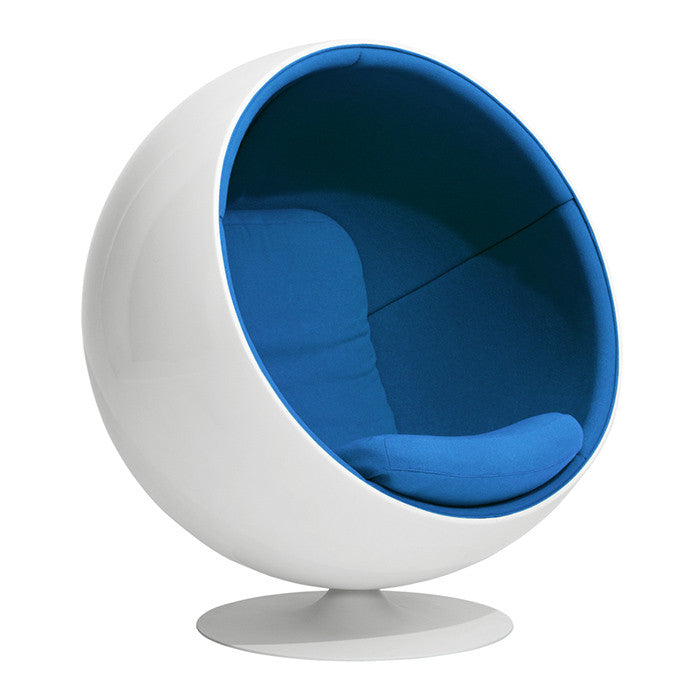 Scandinavian-Inspired Ball Chair in Fiberglass Shell