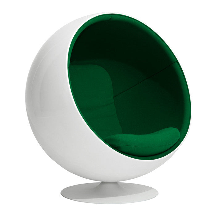 Scandinavian-Inspired Ball Chair in Fiberglass Shell