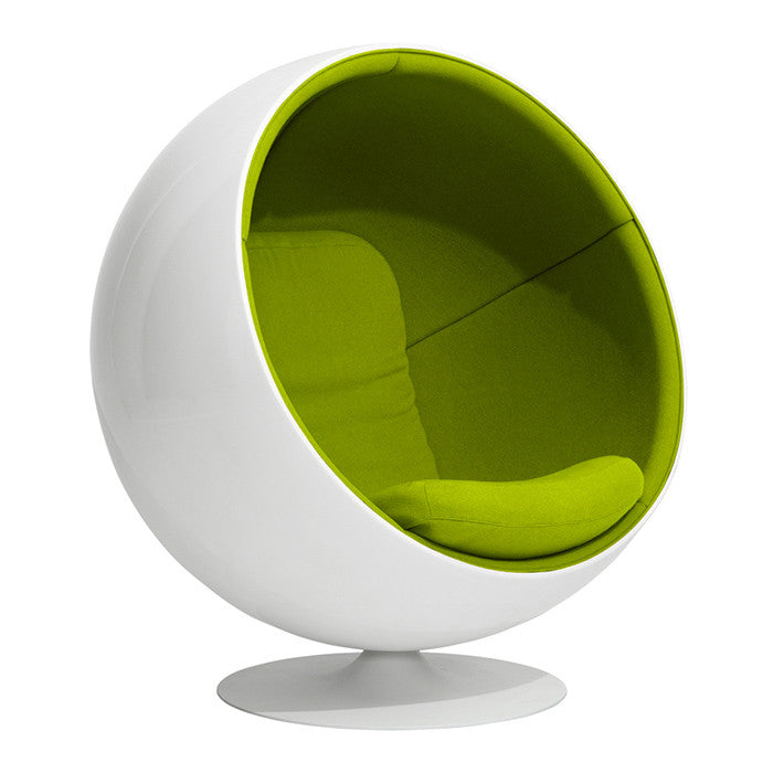 Scandinavian-Inspired Ball Chair in Fiberglass Shell