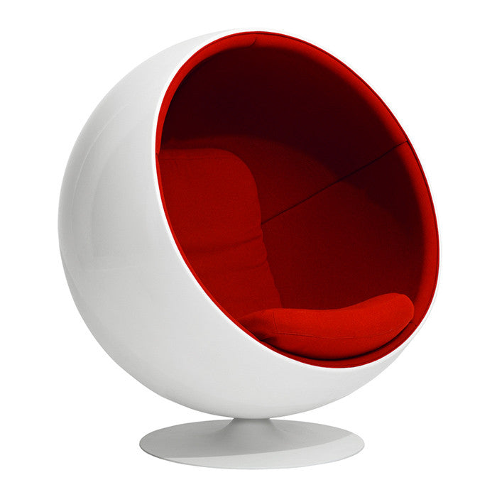 Scandinavian-Inspired Ball Chair in Fiberglass Shell