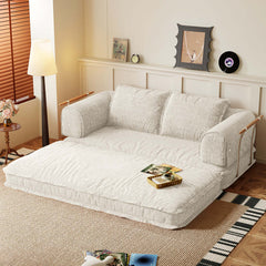 Freely Configurable Modular Futons Foldable Floor Couch Bed Sleeper Sofas with Corduroy Fabric