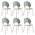 Scandinavian style stackable armless side chair made of plastic and acrylic for dining