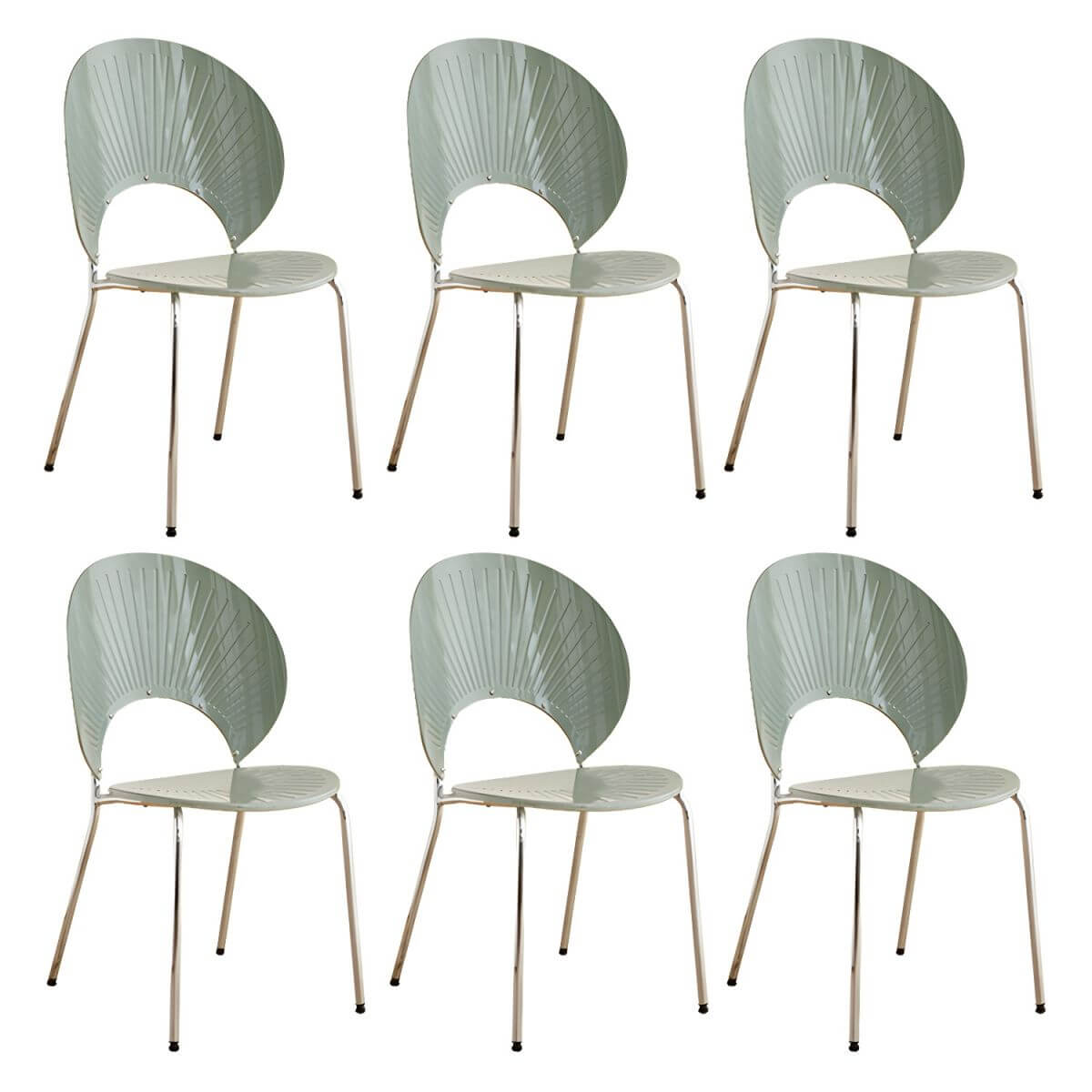 Scandinavian style stackable armless side chair made of plastic and acrylic for dining