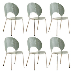 Scandinavian Style Stackable Armless Side Chair in Plastic & Acrylic Dining Chairs