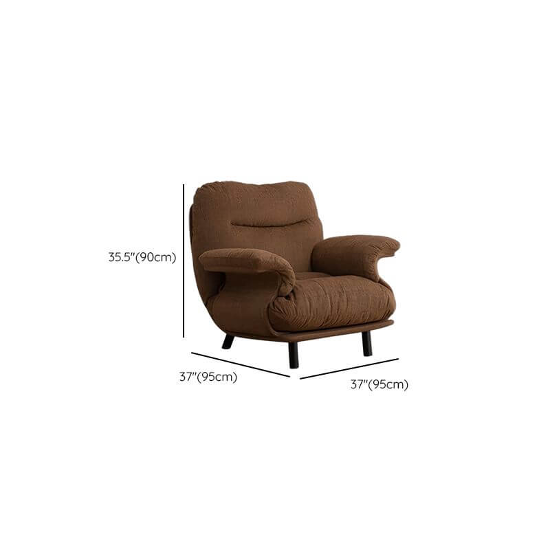 Accent arm chair with fixed back and armrest, available in solid color, striped, and floral patterns