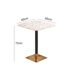 Sophisticated Rattan Dining Chairs Paired with a Durable Terrazzo Table - Elevate Your Dining Experience