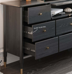 63in Wide 9 Drawer Sideboard Kitchen Furniture Storage Cabinets