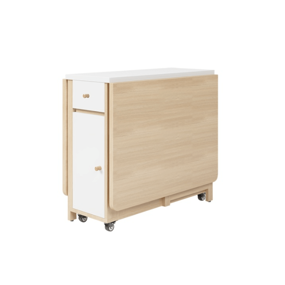 Expandable modern minimalist dining table set with chairs for stylish, space-saving meals