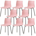 Modern plastic and acrylic side chair with metal legs, ideal for kitchen and dining rooms