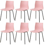 Modern plastic and acrylic side chair with metal legs, ideal for kitchen and dining rooms