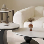 Abstract Sculptural Coffee Table in Sintered Stone and Steel