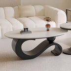 Abstract Sculptural Coffee Table in Sintered Stone and Steel