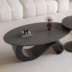 Abstract Sculptural Coffee Table in Sintered Stone and Steel