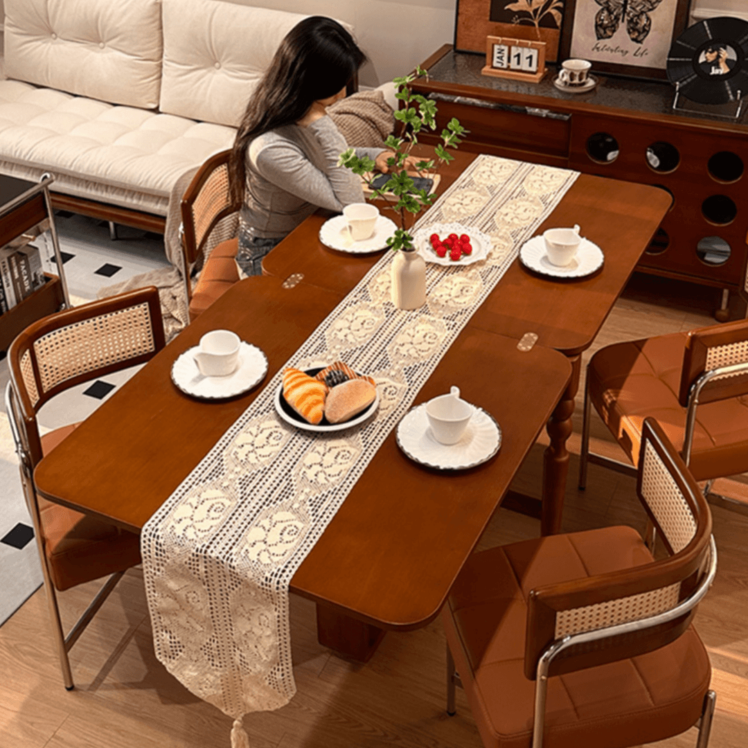 Scandinavian-inspired folding dining table with ample storage for stylish, space-saving home decor