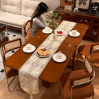 Scandinavian-inspired folding dining table with ample storage for stylish, space-saving home decor