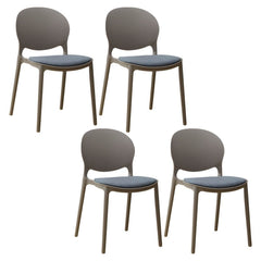 Scandinavian Plastic Dining Chair Open Back Side Chair with 4 Legs for Home Use Dining Chairs