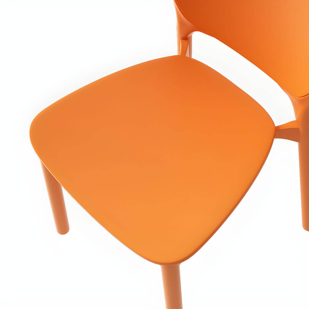 Stackable Scandinavian side chair with open back made of plastic and acrylic for dining