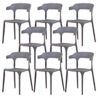 Stackable Nordic acrylic dining chair with armrest and clear acrylic legs