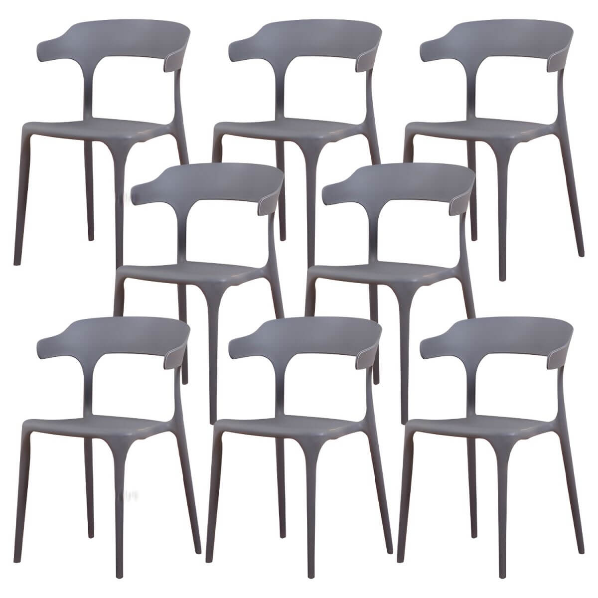 Stackable Nordic acrylic dining chair with armrest and clear acrylic legs