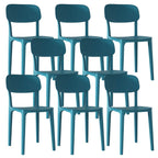 Stackable Nordic acrylic dining chair with backrest and acrylic legs