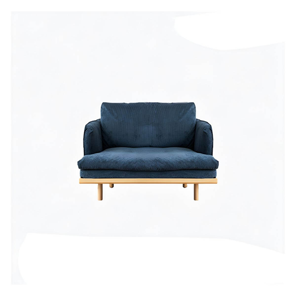 Modern polyester sofa settee with recessed arms and tight back, ideal for living room seating