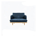 Modern polyester sofa settee with recessed arms and tight back, ideal for living room seating