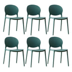 Scandinavian plastic dining chair with open back and four legs, ideal for home use
