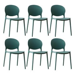 Scandinavian Plastic Dining Chair Open Back Side Chair with 4 Legs for Home Use Dining Chairs