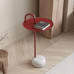Contemporary Terrazzo Side Table with Easy-Move Design and Eco-Friendly Coating