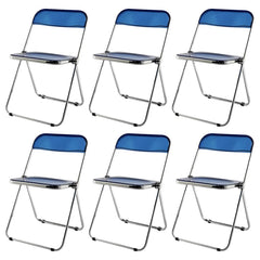 Contemporary Acrylic Open Back Folding Armless Chair for Dining Room Dining Chairs
