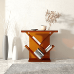 Acrylic Amber Console Table With Book Organizer