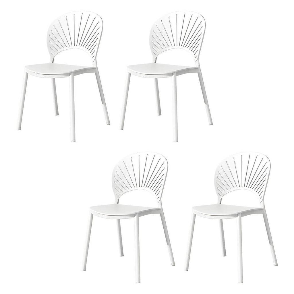 Scandinavian style plastic and acrylic side chair with low back for kitchen and dining