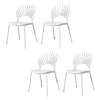 Scandinavian style plastic and acrylic side chair with low back for kitchen and dining