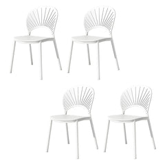 Scandinavian Style Plastic & Acrylic Side Chair with Low Back for Kitchen & Dining Dining Chairs