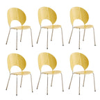Scandinavian style stackable armless side chair made of plastic and acrylic for dining