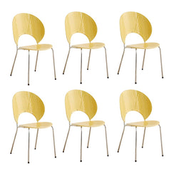 Scandinavian Style Stackable Armless Side Chair in Plastic & Acrylic Dining Chairs