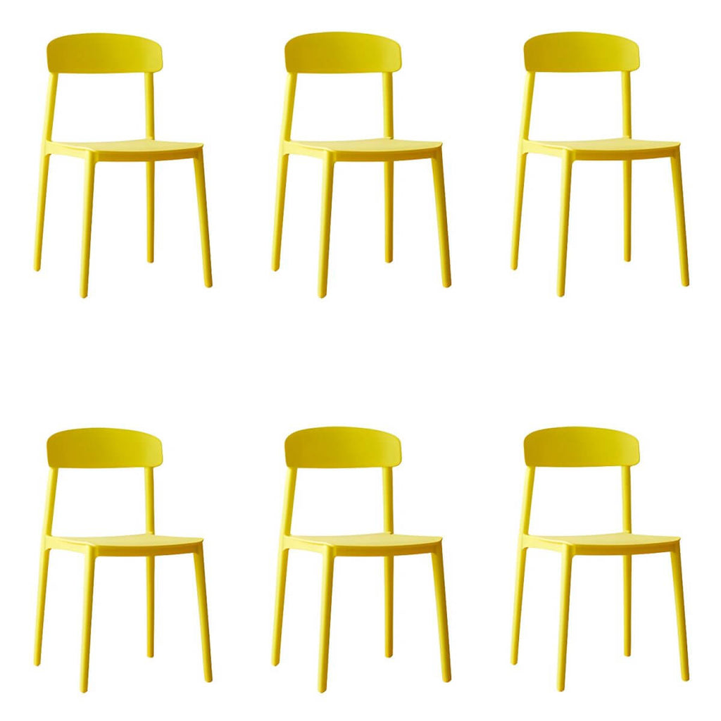 Scandinavian style low back kitchen and dining chair made of plastic and acrylic