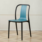 Low-back plastic and acrylic side chair with modern style for kitchen and dining areas