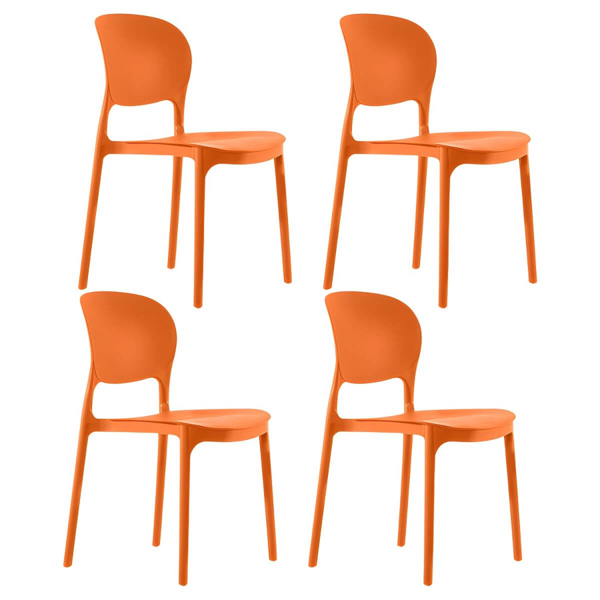 Stackable modern side chair with low back made of plastic and acrylic, perfect for contemporary dining