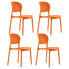 Stackable Modern Side Chair with Low Back in Plastic & Acrylic - Contemporary Style Dining Chairs