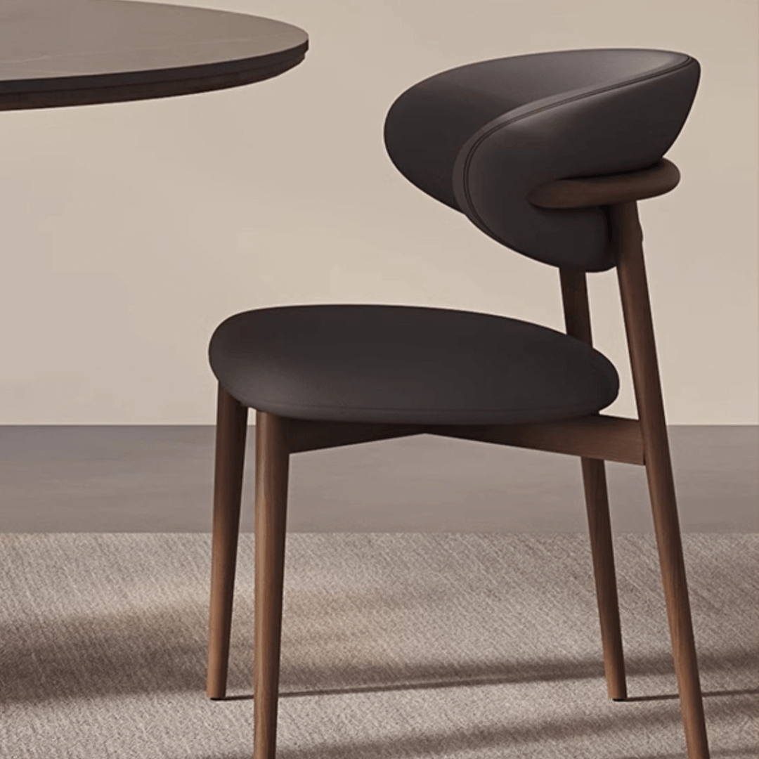 High-End Rotating Round Dining Table in Stylish Gray and Warm Wood Finish